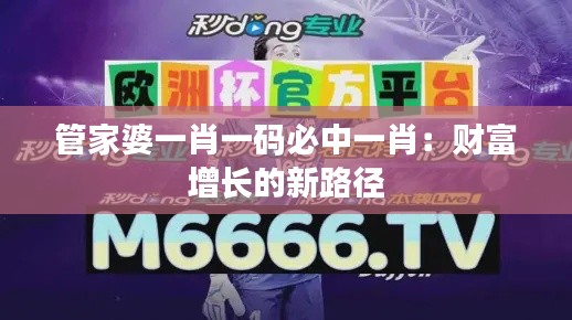 管家婆一肖一码必中一肖:财富增长的新路径
