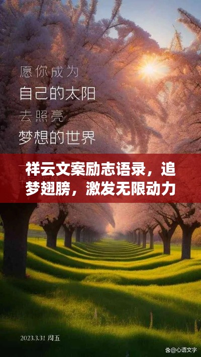祥云文案励志语录,追梦翅膀,激发无限动力
